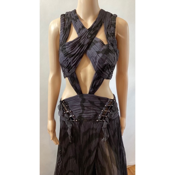 ROBERTO CAVALLI CUTOUT HIGH SLIT GOWN - Picture 2 of 7